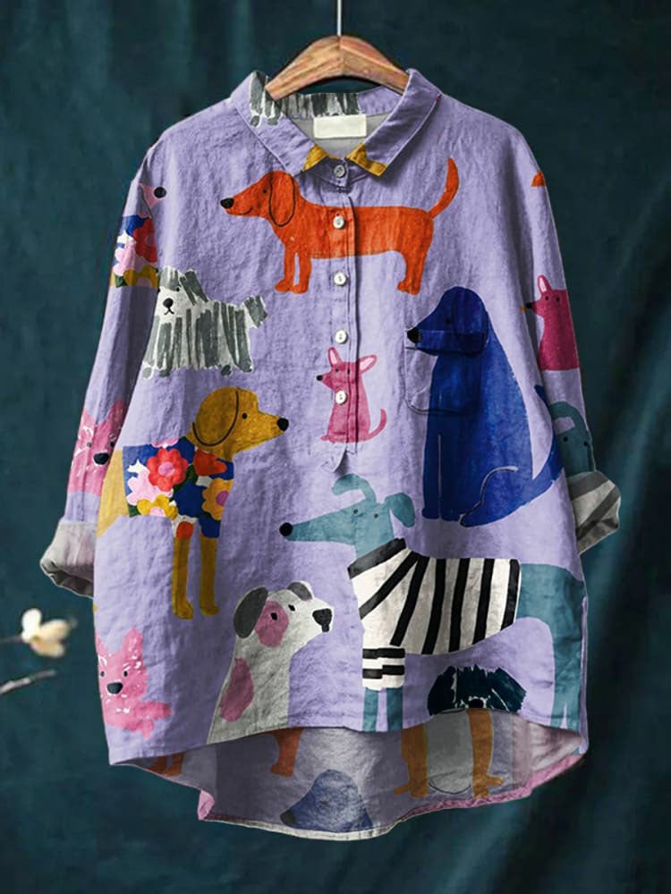 Nerida™ – Bluse med hundemønster