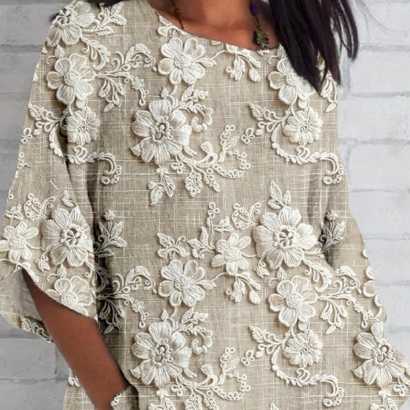 Sarah™- Avslappende blomsterbluse