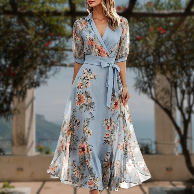 Iliana™- Elegant maxikjole med V-hals
