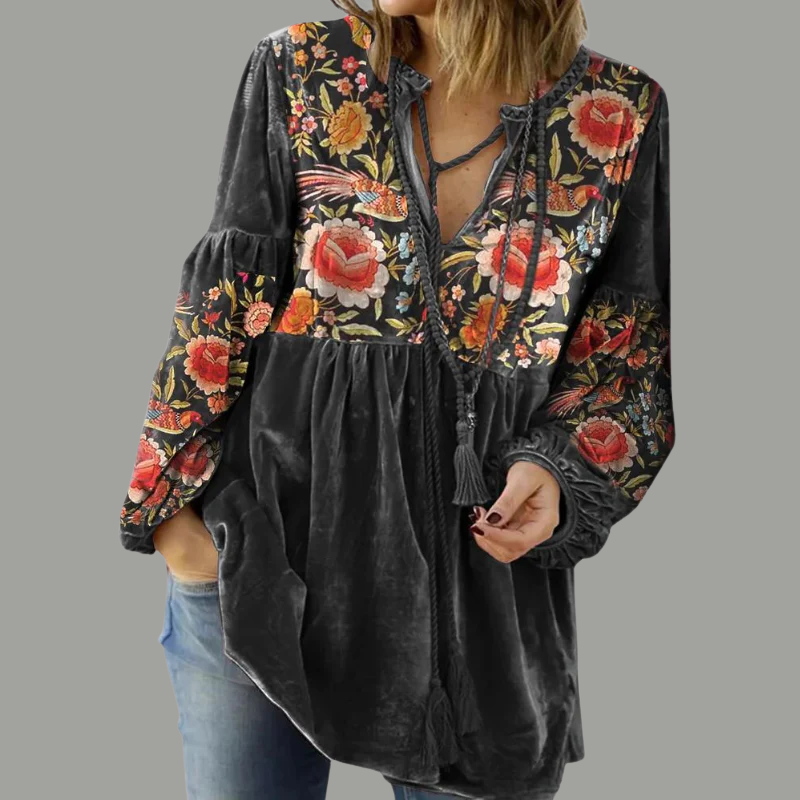 Zella™ - Bohemsk topp med V-hals