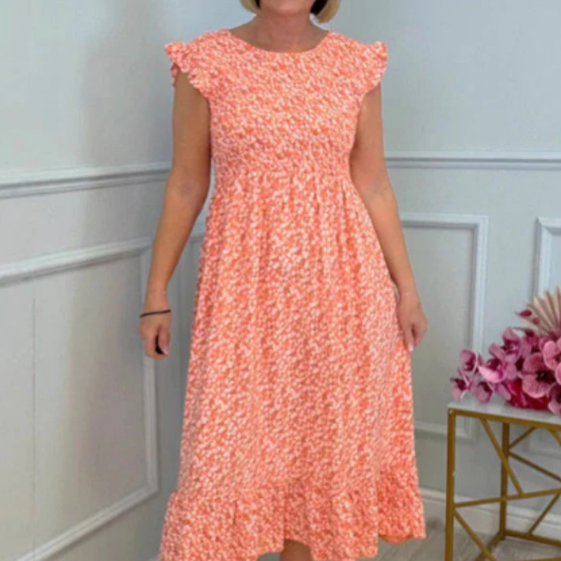 Ulina™- Elegant kjole med rysjermer