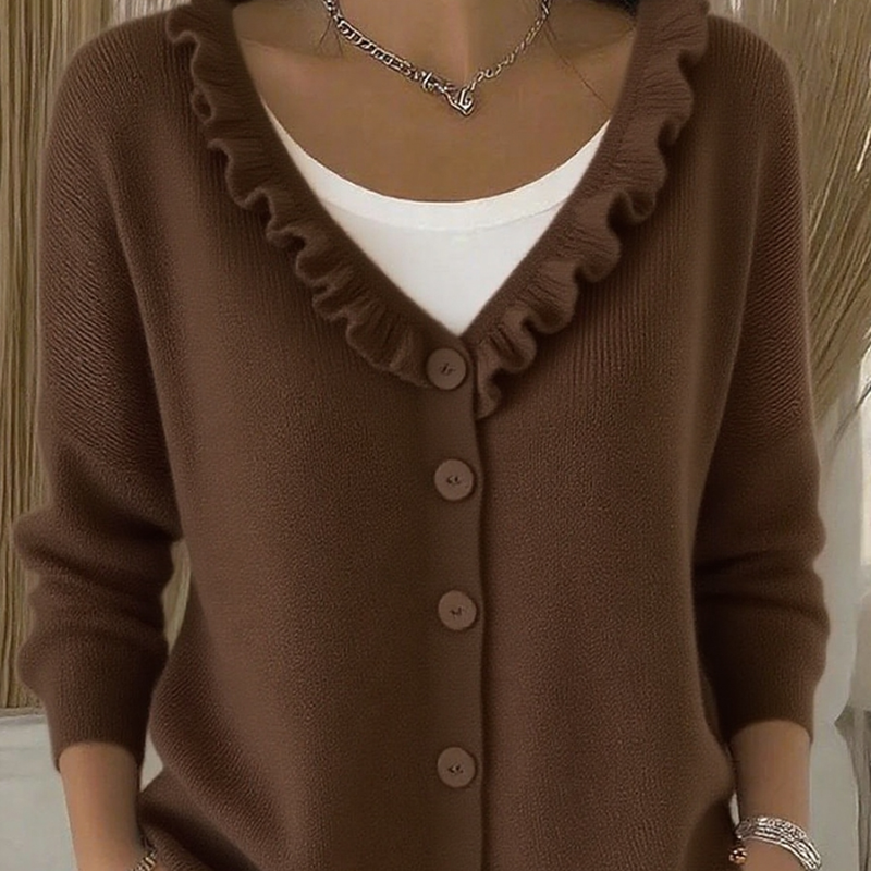 Rose™- Rysjet Strikket Cardigan