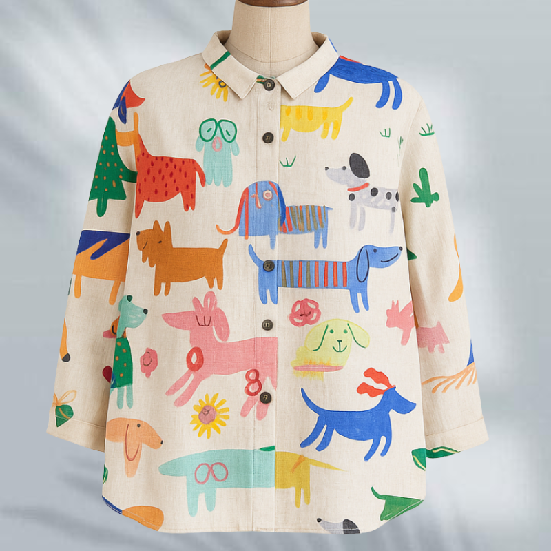 Isabella™- Avslappet skjorte med trykk