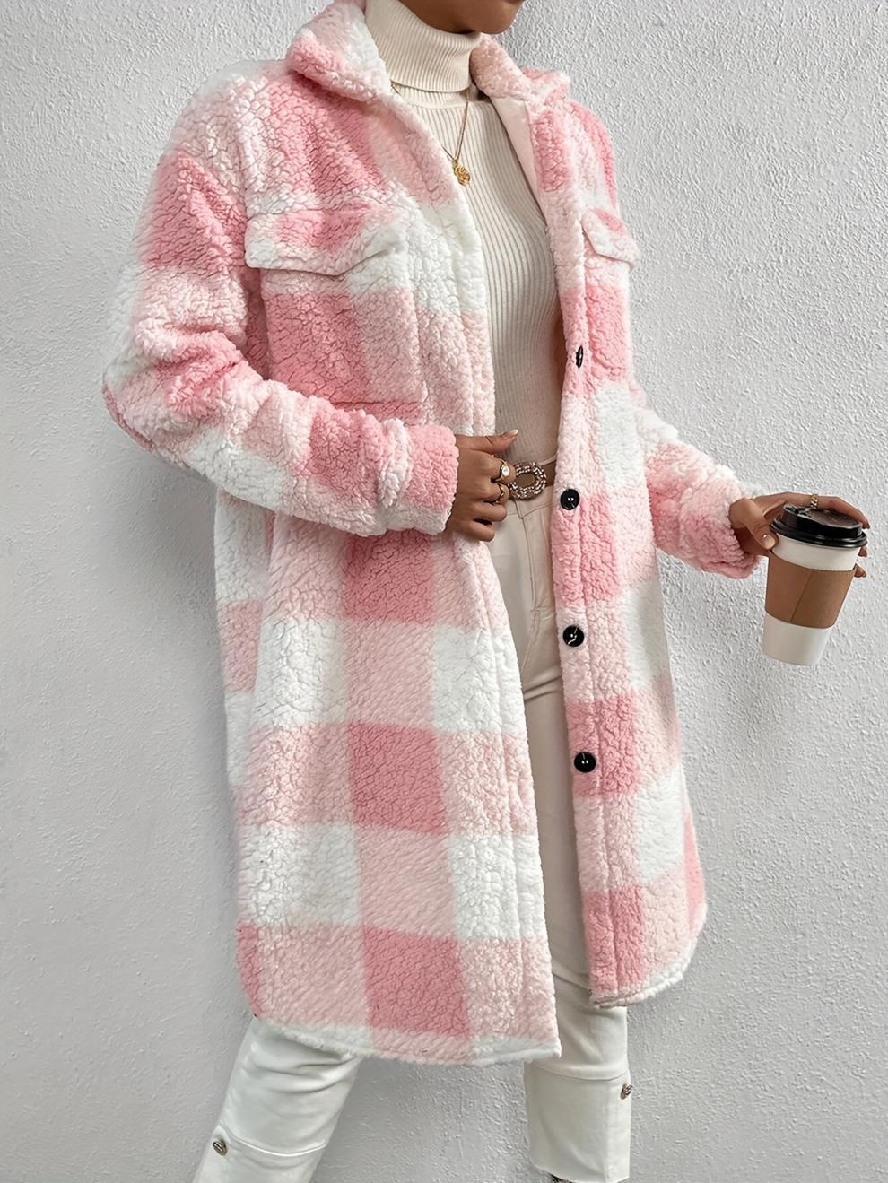 Jocelyn™ - Checkered Lang løs frakk