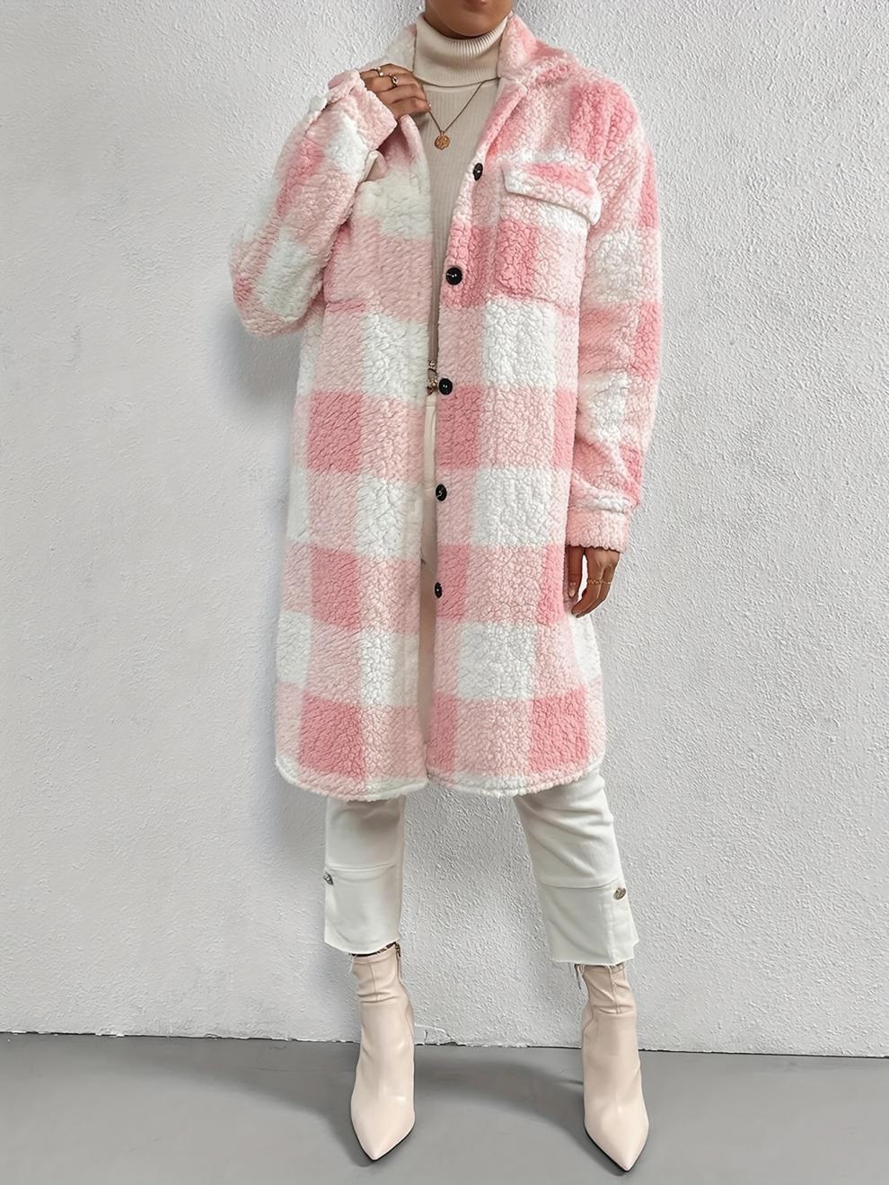 Jocelyn™ - Checkered Lang løs frakk