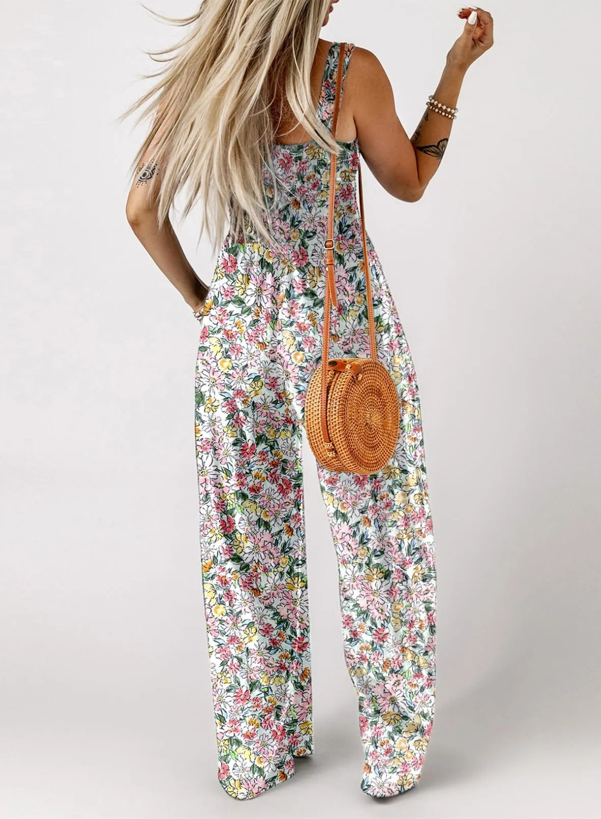 Fara™-Ermeløs jumpsuit med blomster for kvinner