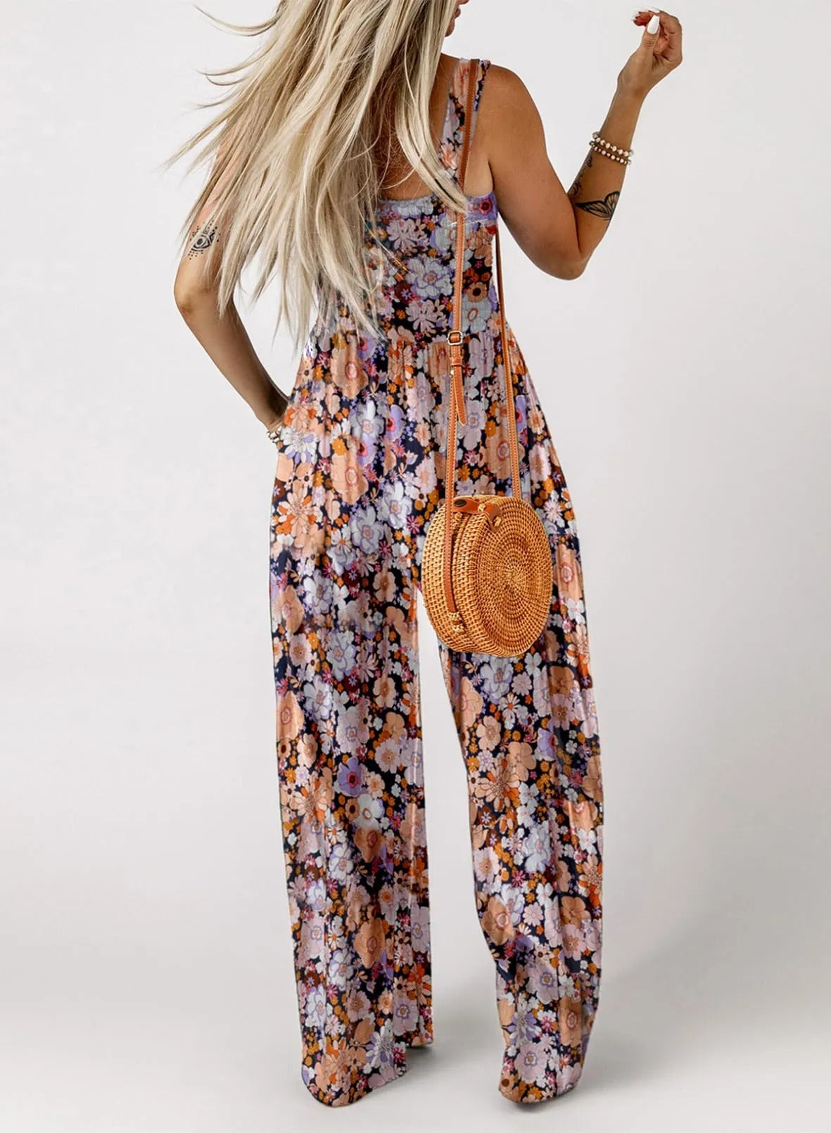 Fara™-Ermeløs jumpsuit med blomster for kvinner