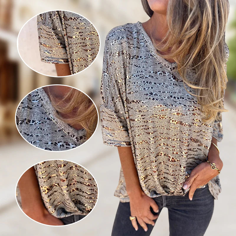 Unaia™- Leopard V-hals Topp