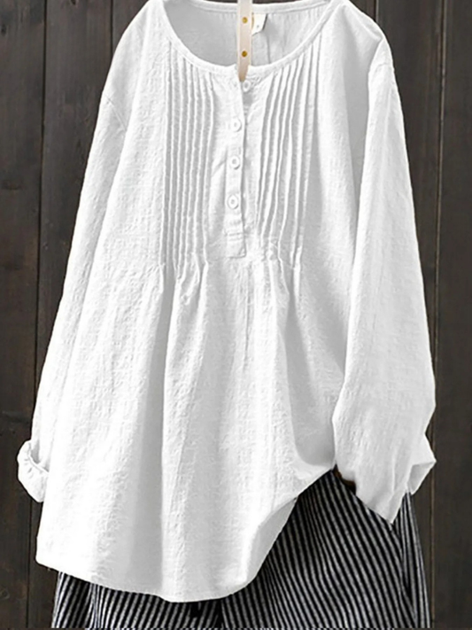 Florence™ –Avslappet og pustende Linbluse