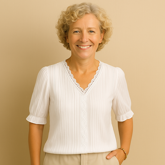 Beatriz™ - Sofistikert hvit bluse