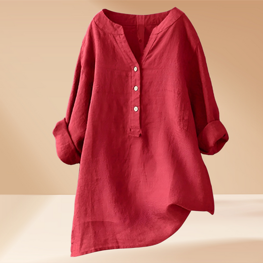 Zarina™ –  Langermet bluse i lin som puster