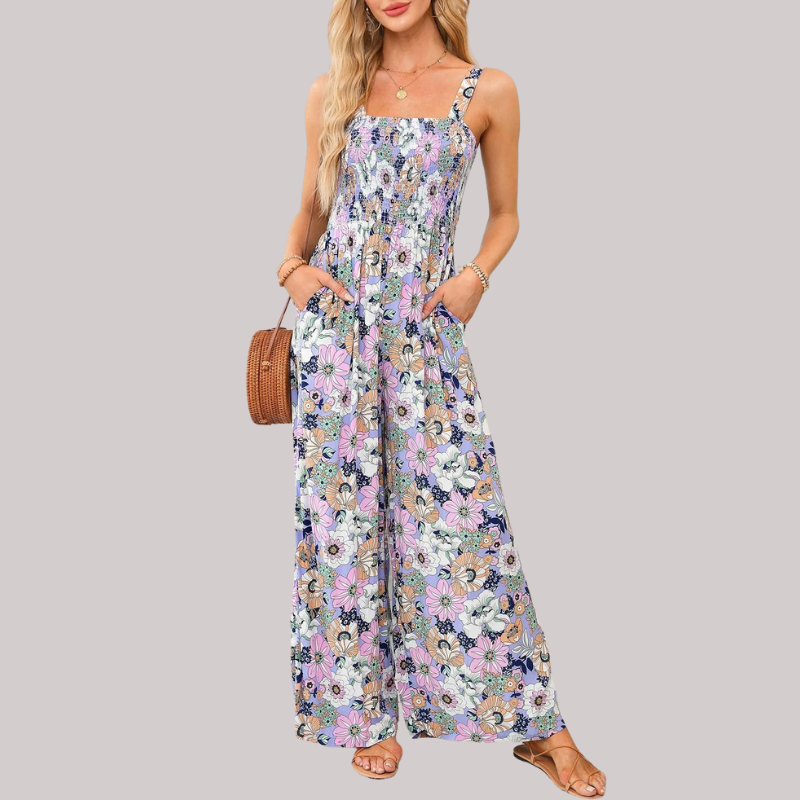 Fara™-Ermeløs jumpsuit med blomster for kvinner
