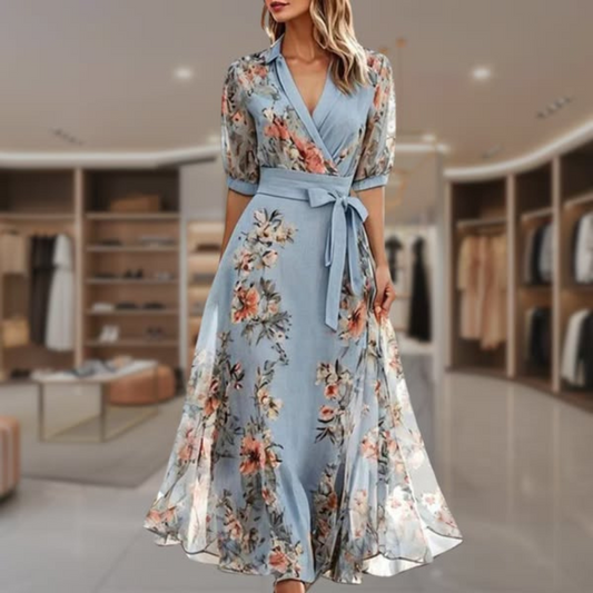 Iliana™- Elegant maxikjole med V-hals