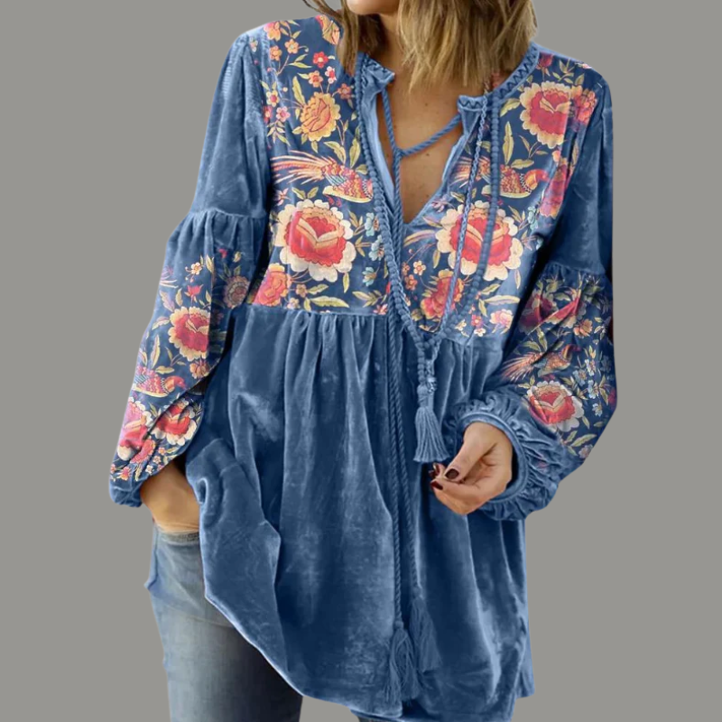 Zella™ - Bohemsk topp med V-hals