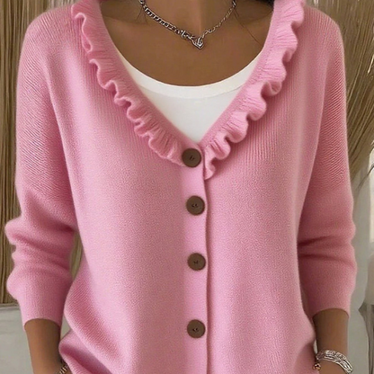 Rose™- Rysjet Strikket Cardigan