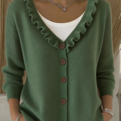 Rose™- Rysjet Strikket Cardigan