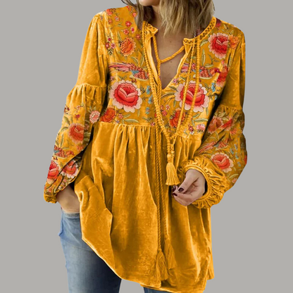 Zella™ - Bohemsk topp med V-hals