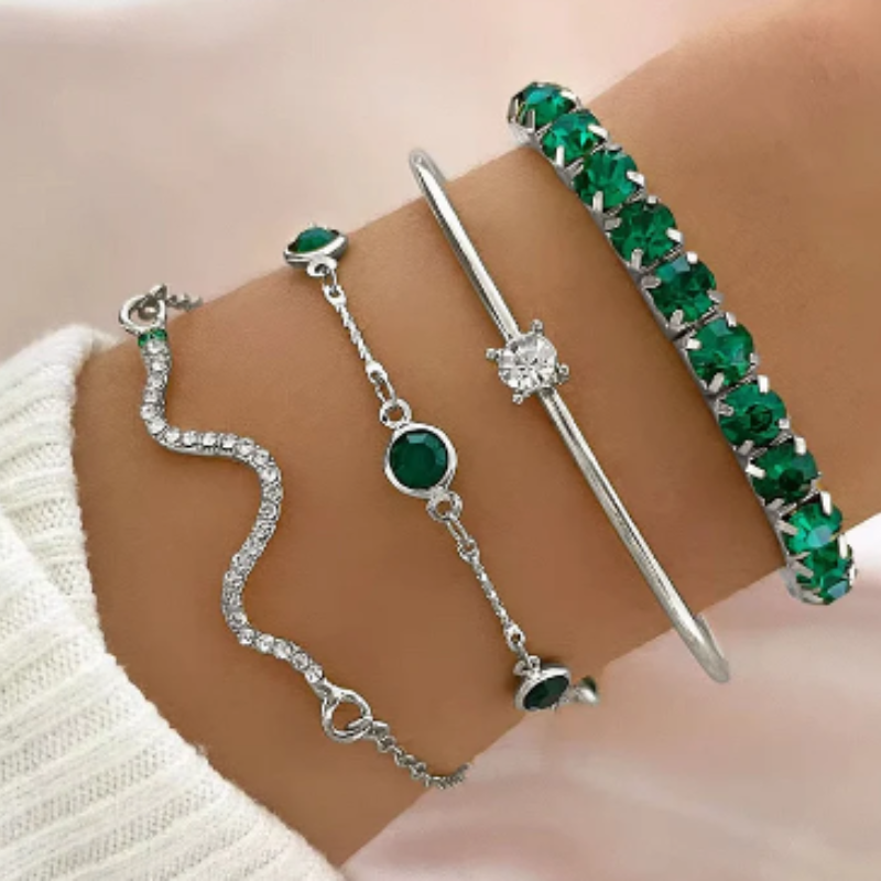 Sibel™ - Smaragd armbånd sett