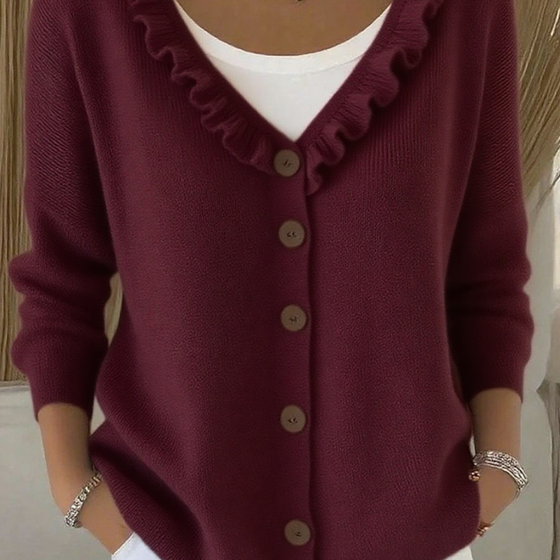 Rose™- Rysjet Strikket Cardigan