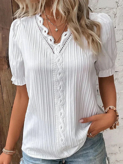 Beatriz™ - Sofistikert hvit bluse
