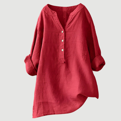 Zarina™ –  Langermet bluse i lin som puster