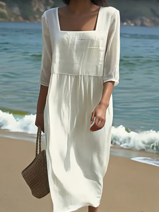 Kaela™- Kvinner Casual Linne Maxi Kjole