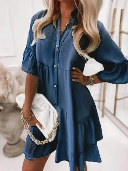 Ysella™- Feminin denimkjole