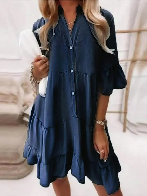 Ysella™- Feminin denimkjole