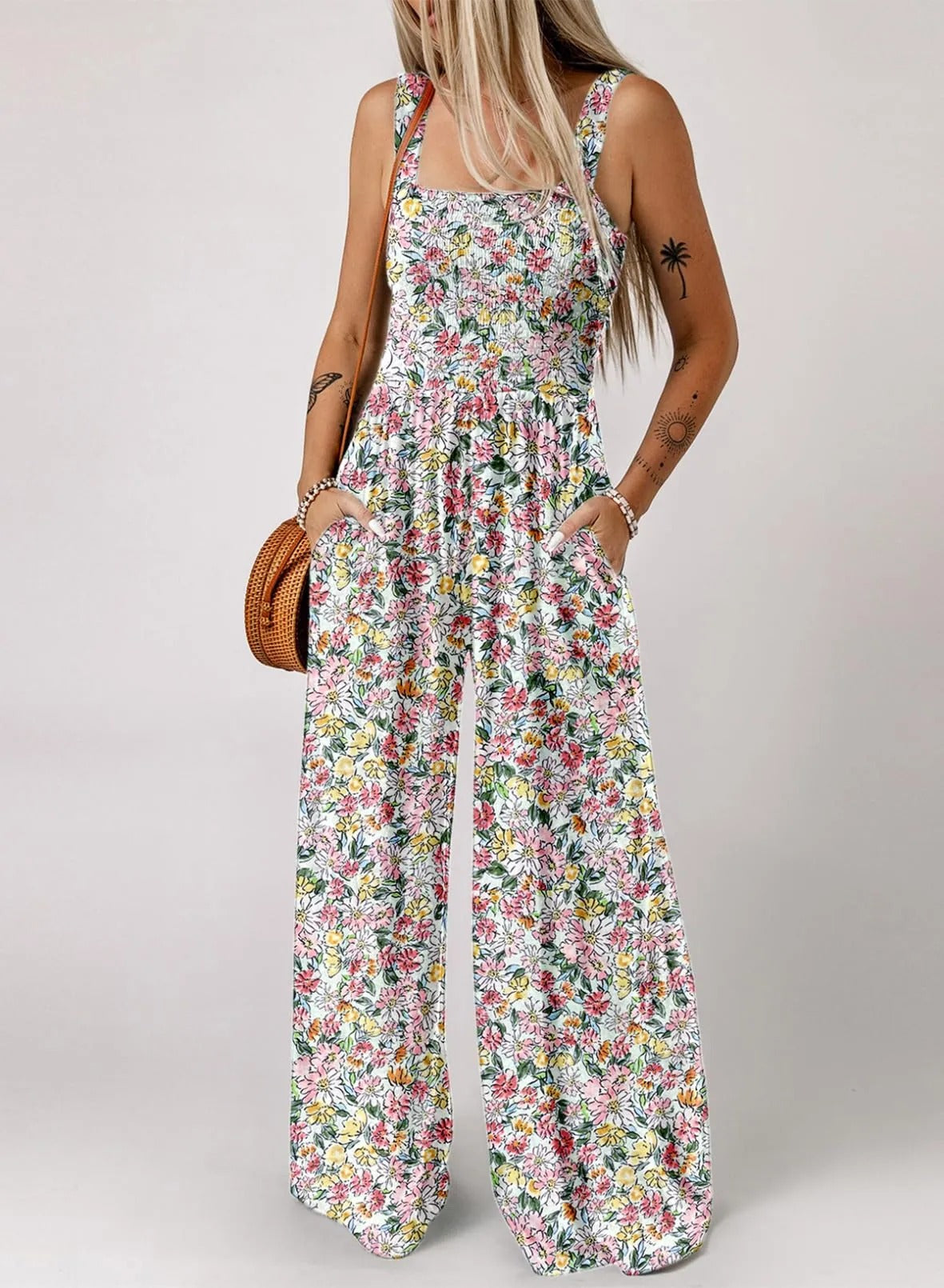Fara™-Ermeløs jumpsuit med blomster for kvinner