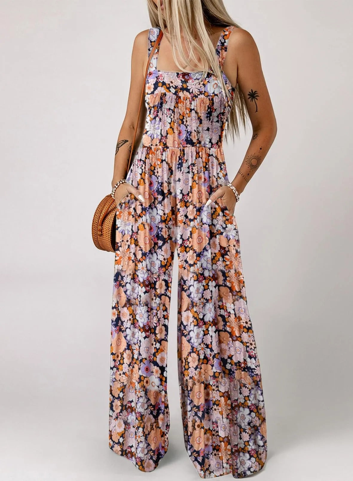 Fara™-Ermeløs jumpsuit med blomster for kvinner